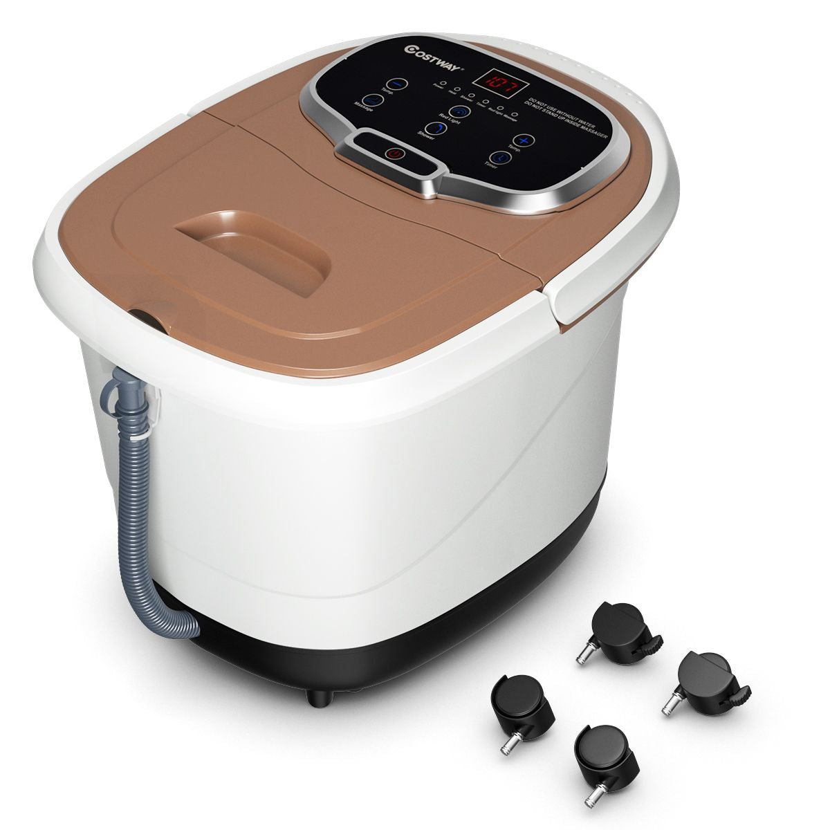 Massaggiatore Elettrico per Piedi, Massaggiatore Portatile Multifunzione Con Rulli Marrone