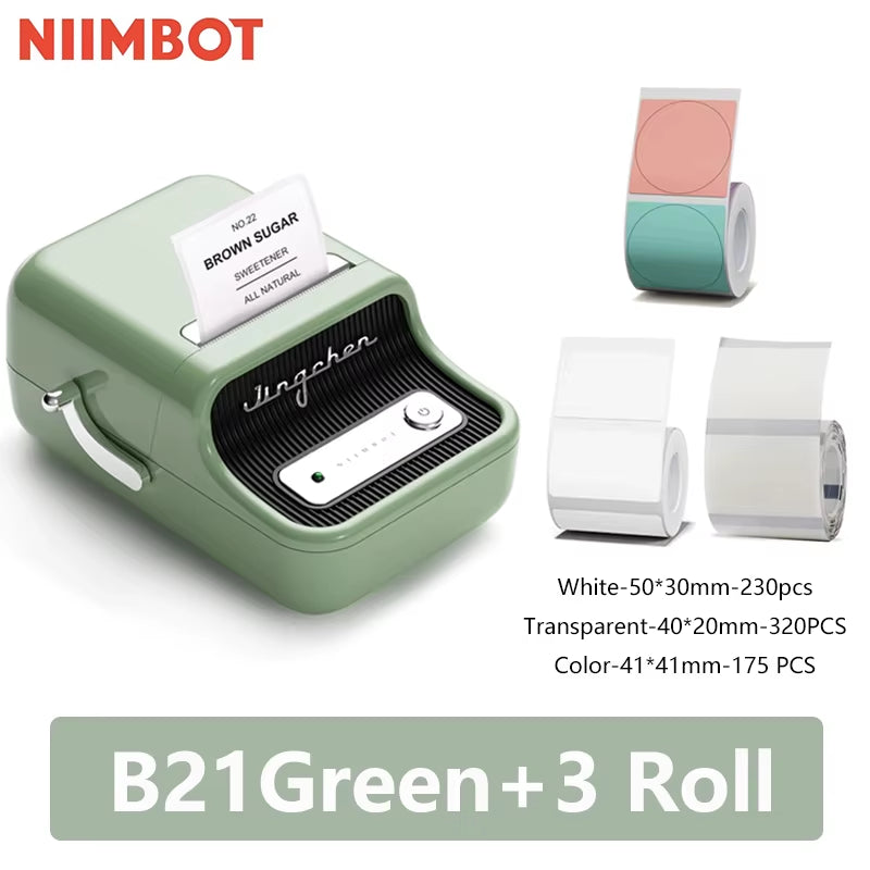 B21 Mini Portable Thermal Label Printer Mini Adhesive Sticker Printers for Home Office for Mobile Phone NEW