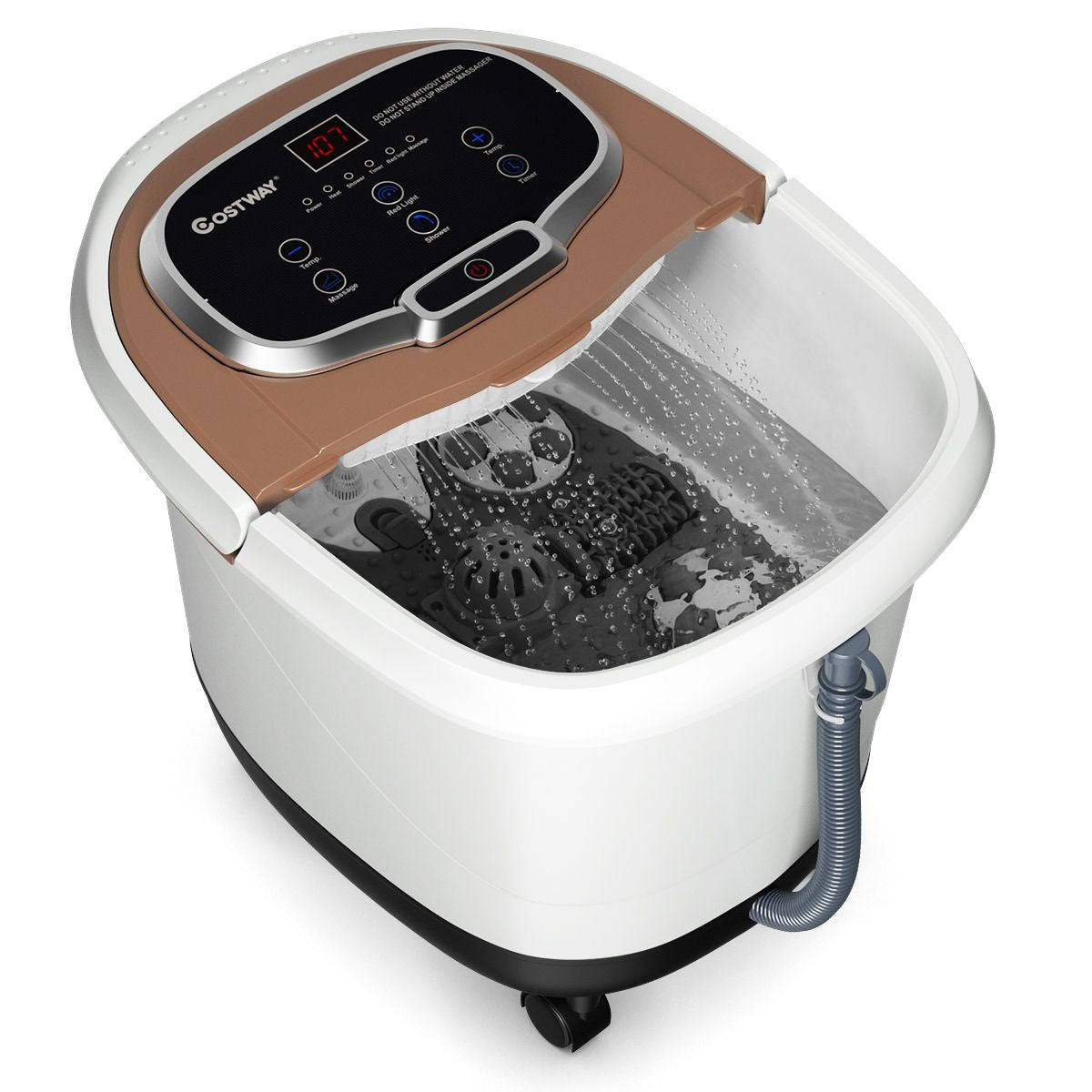 Massaggiatore Elettrico per Piedi, Massaggiatore Portatile Multifunzione Con Rulli Marrone