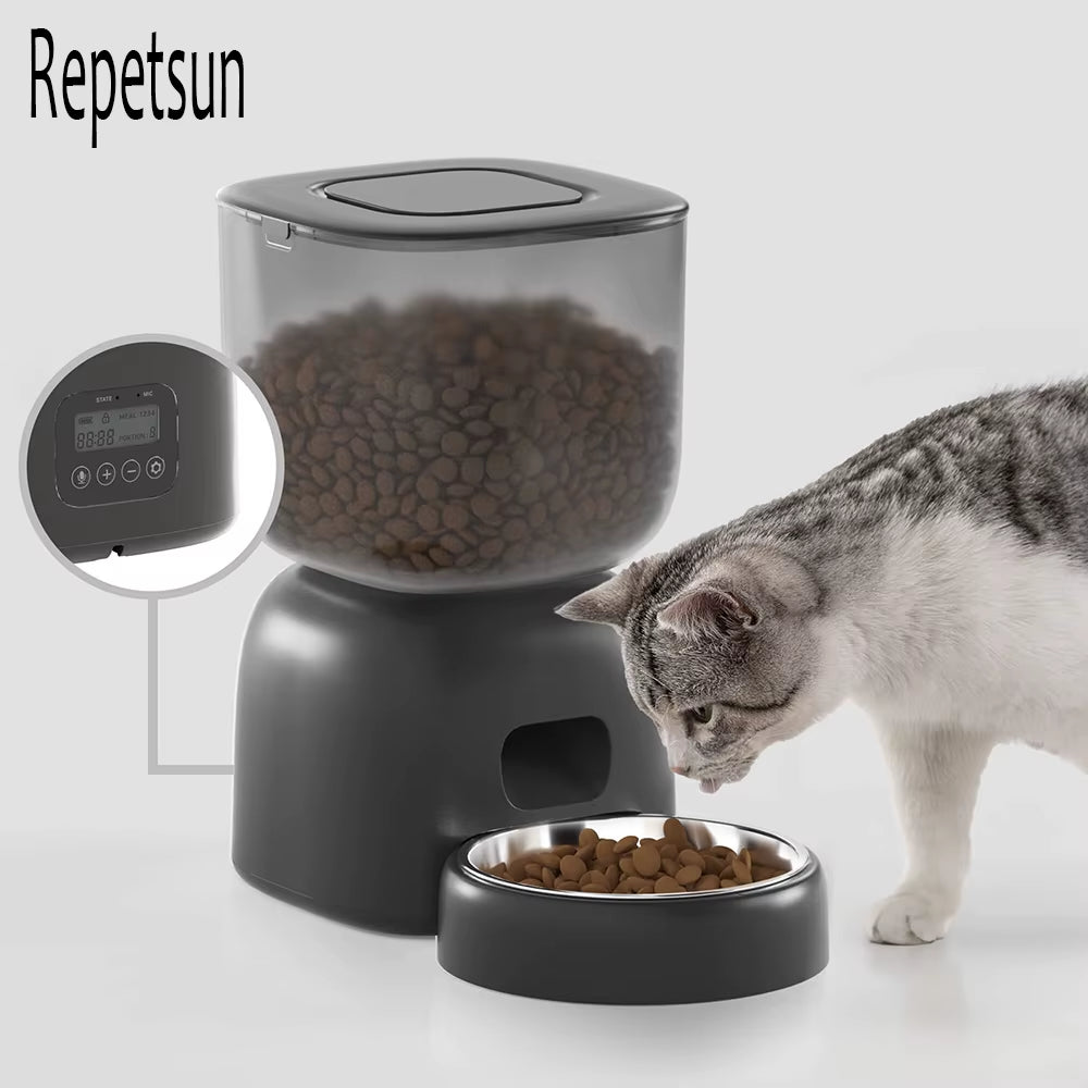 3L Automatic Pet Feeder Smart Food Dispenser Cat & Dog Timer Stainless Steel Bowl Automatic Dog & Cat Pet Feeding Pet Supplies
