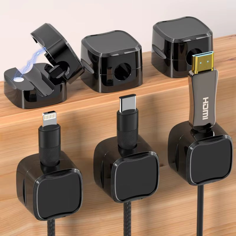 Magnetic Cable Clips - Adjustable Cord Holders for Under Desk Cable Management (5/10 PCS)