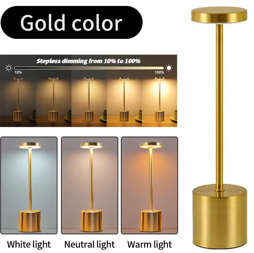 Classic Touch Sensor LED Table Lamp USB Rechargeable Desk Lamp 3 Colors Dimming Modern Bedside Decor Night Light Mood Lighting