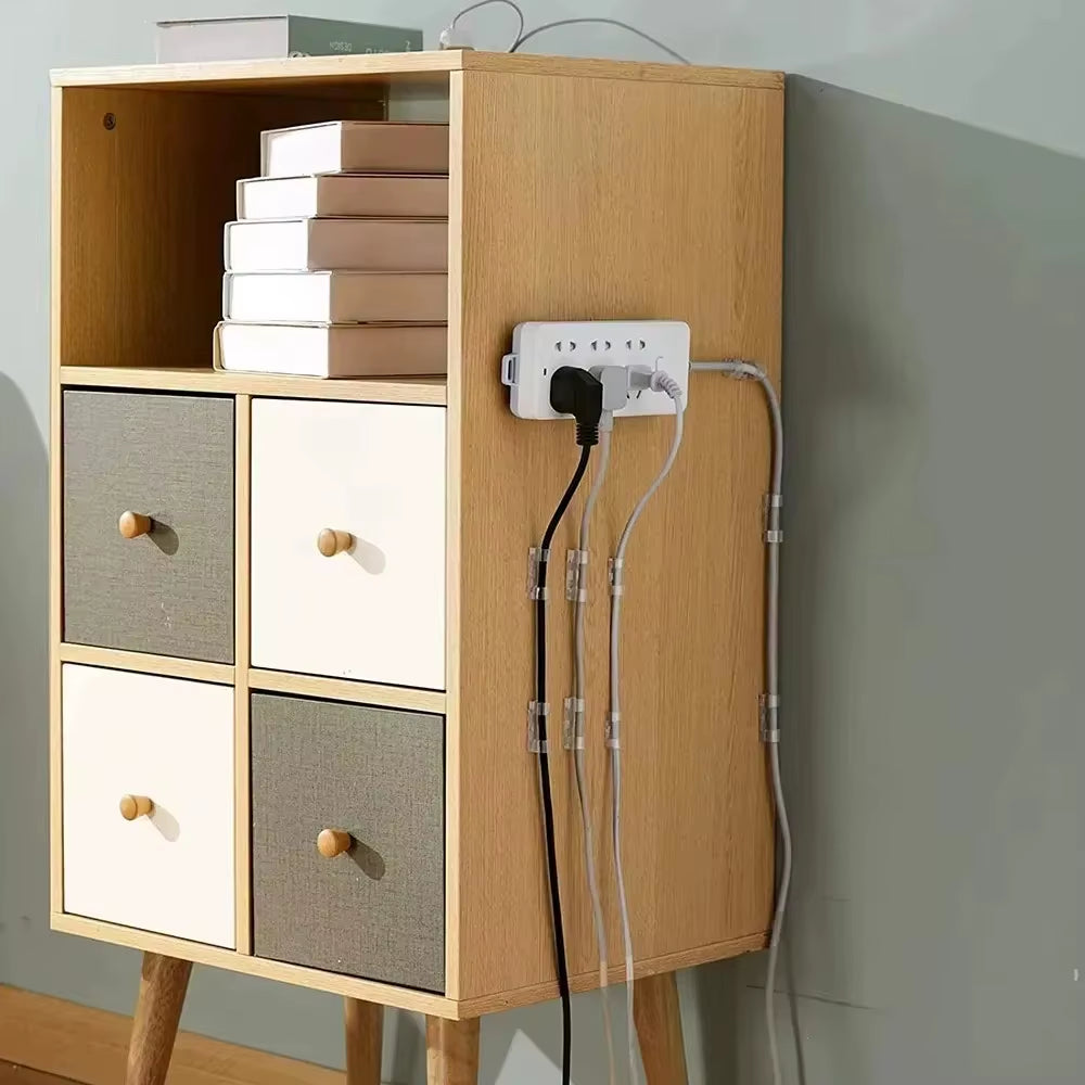 20Pcs Cable Organizer Clips Transparent Self-Adhesive Wire Management for Home Desk Office Kitchen Wire Clamp Manager