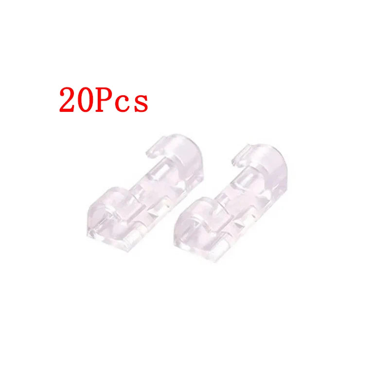 20Pcs Cable Organizer Clips Transparent Self-Adhesive Wire Management for Home Desk Office Kitchen Wire Clamp Manager