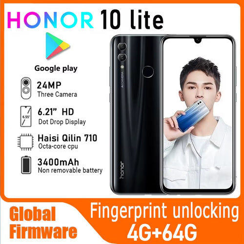 10 Lite Smartphone Global Firmware CPU Hisilicon Qilin 710 24MP Camera 6.21 Inch Battery 3400Mah Used Phone