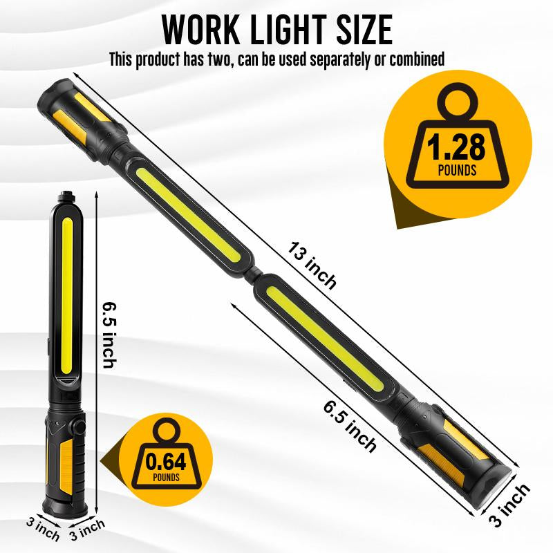 LED Work Light for Mechanics 2400LM Rechargeable Magnetic Hooks Remote Sensing USB Charging
