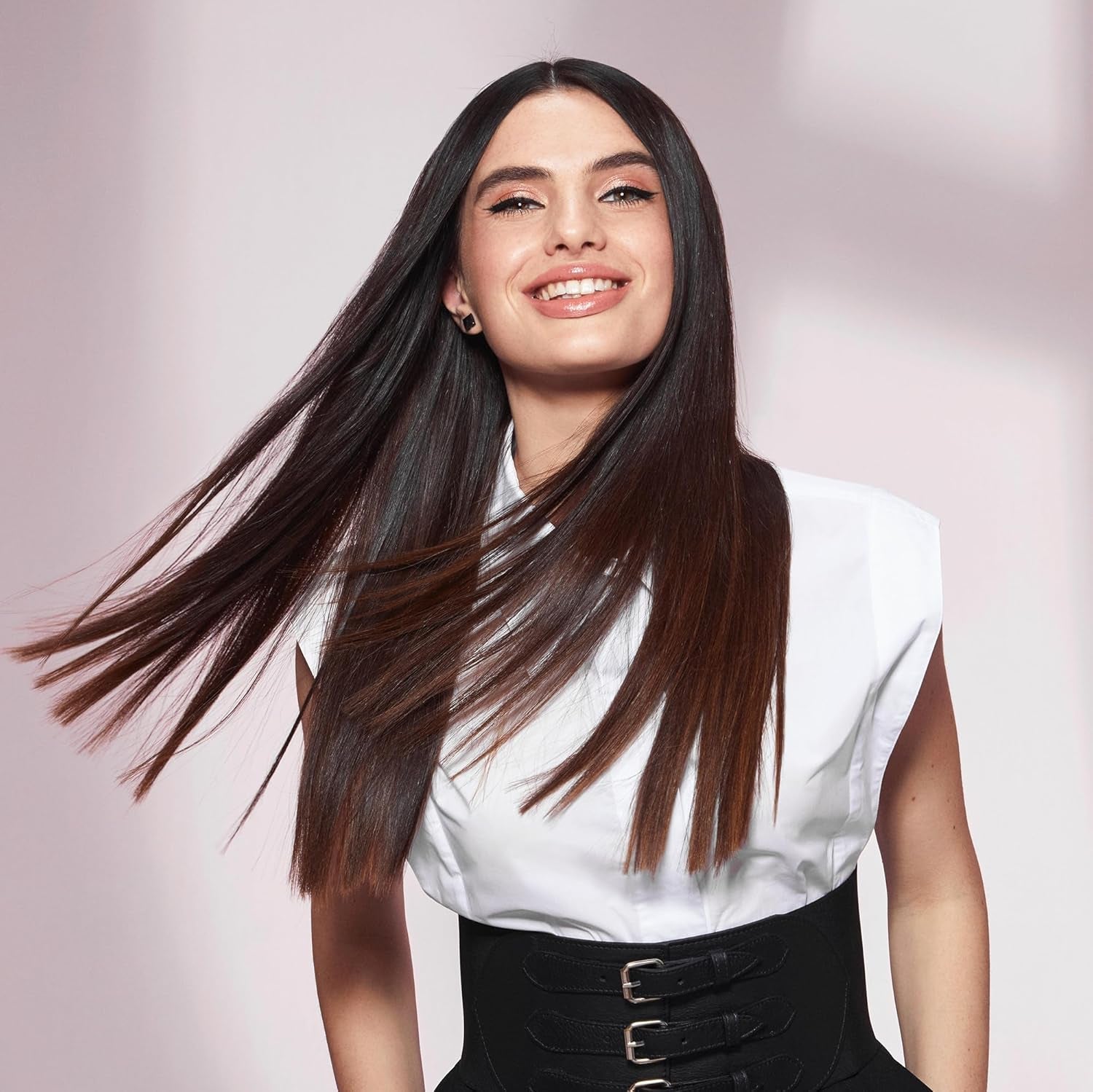 Imetec XL ION, Piastra per Capelli Lisci, Piastre Larghe, Ionizzatore, Rivestimento Ceramica E Cheratina, 5 Temperature Da 150 a 230°C, Riscaldamento Rapido, Cavo 1,8 M