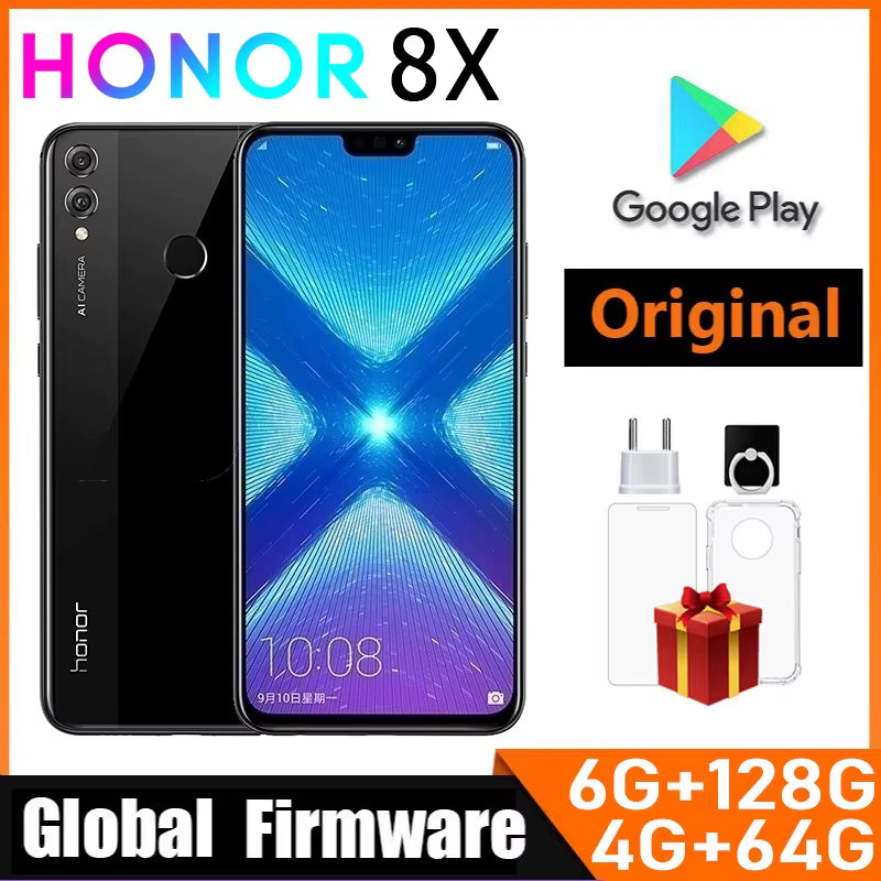 8X Smartphone Global Firmware CPU Haisi Qilin 710 6.5-Inch Rear Camera 20MP Fingerprint Recognition Used Phone