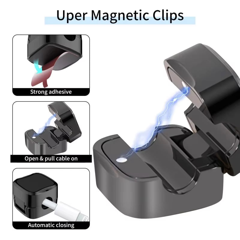 Magnetic Cable Clips - Adjustable Cord Holders for Under Desk Cable Management (5/10 PCS)