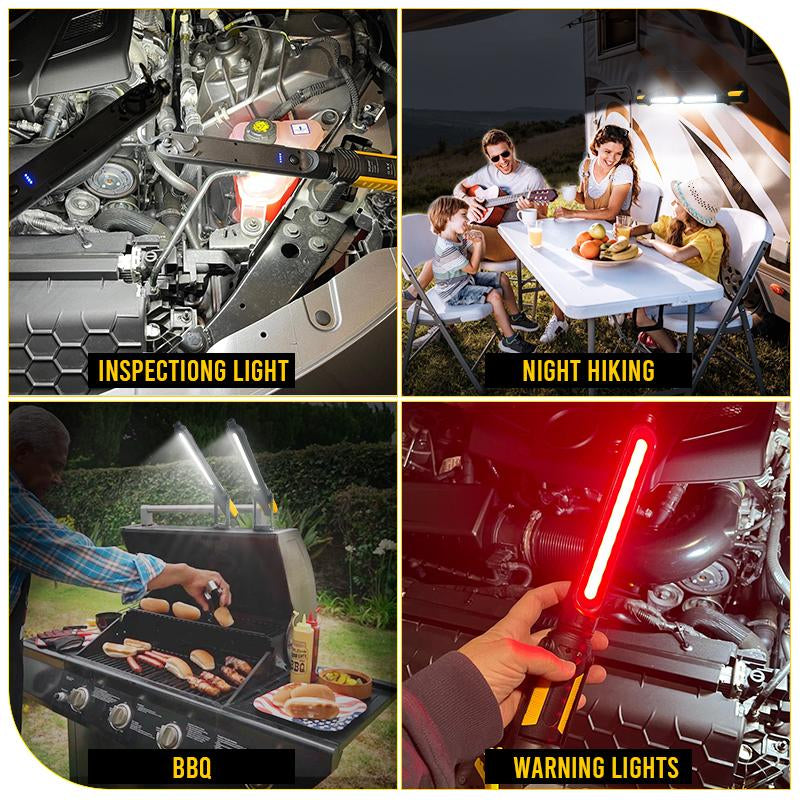 LED Work Light for Mechanics 2400LM Rechargeable Magnetic Hooks Remote Sensing USB Charging