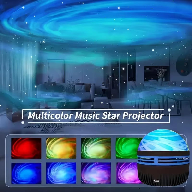 1Pc Star Spiral Night Light,Starry Sky Atmosphere Light, Usb-Powered, Multi-Color,Remote Control, for Gift,Bedroom,Party Decor