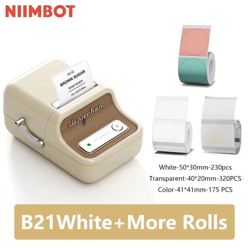 B21 Mini Portable Thermal Label Printer Mini Adhesive Sticker Printers for Home Office for Mobile Phone NEW